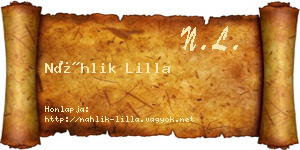 Náhlik Lilla névjegykártya