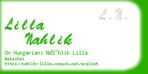 lilla nahlik business card